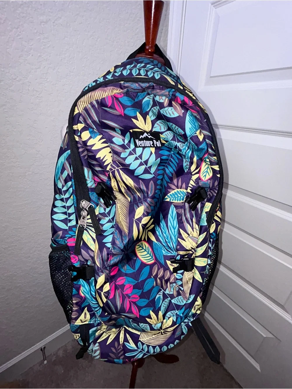 Venture Pal Tropical Floral Print Utility Travel Backpack Bag